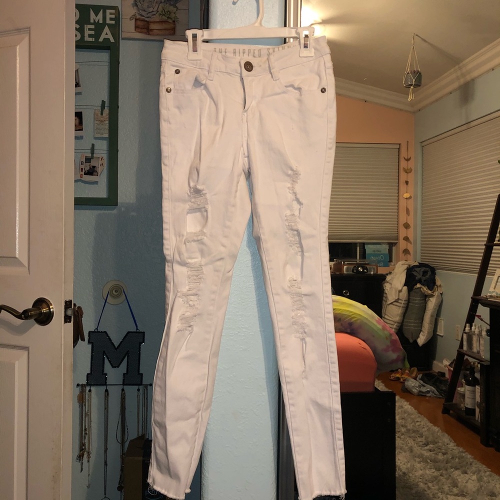 Cotton On Ripped white skinny jeans